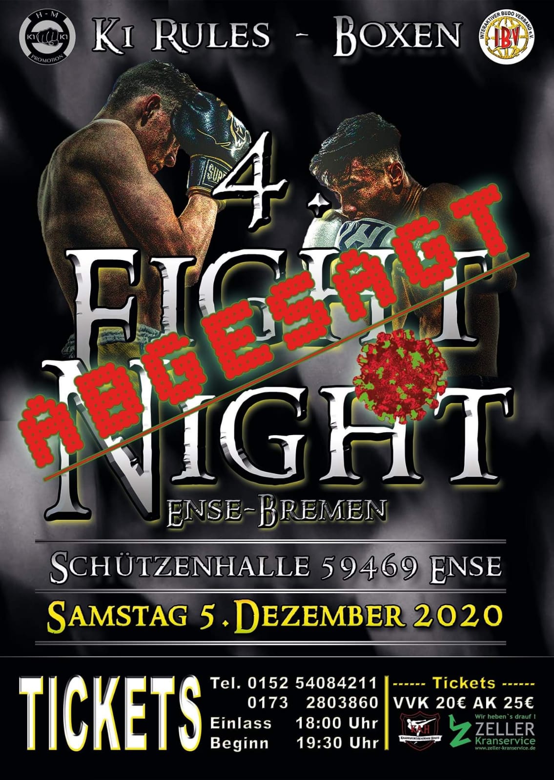 4te Fight Night in Ense im Dezember 2020 wegen Corona abgesagt