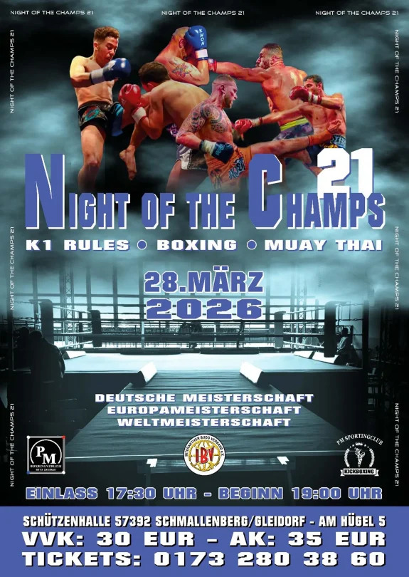 21. Night of the Champs am 28. März 2026 in Schmallenberg-Gleidorf