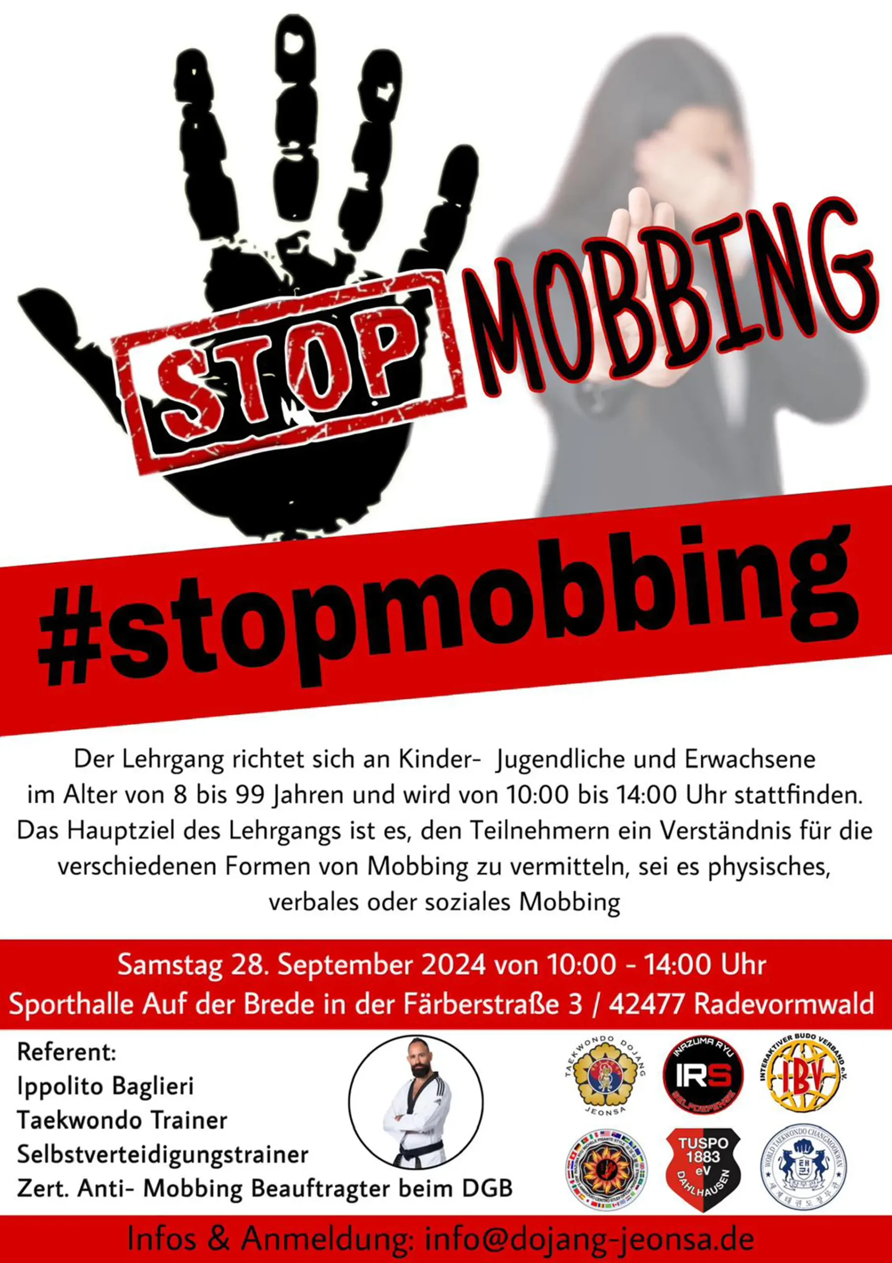 Anti-Mobbing-Lehrgang am 28 September 2024 in Radevormwald