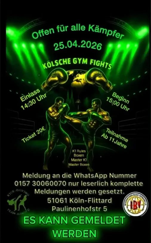 Kölsche Gym Fights am 25. April 2026 in Köln-Flittard