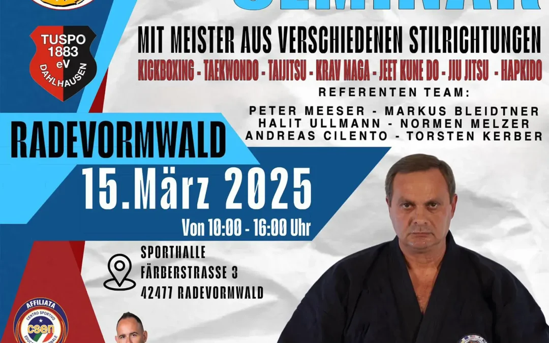 Multistyle Selbstverteidigungsseminar am 15. März 2025 in Radevormwald