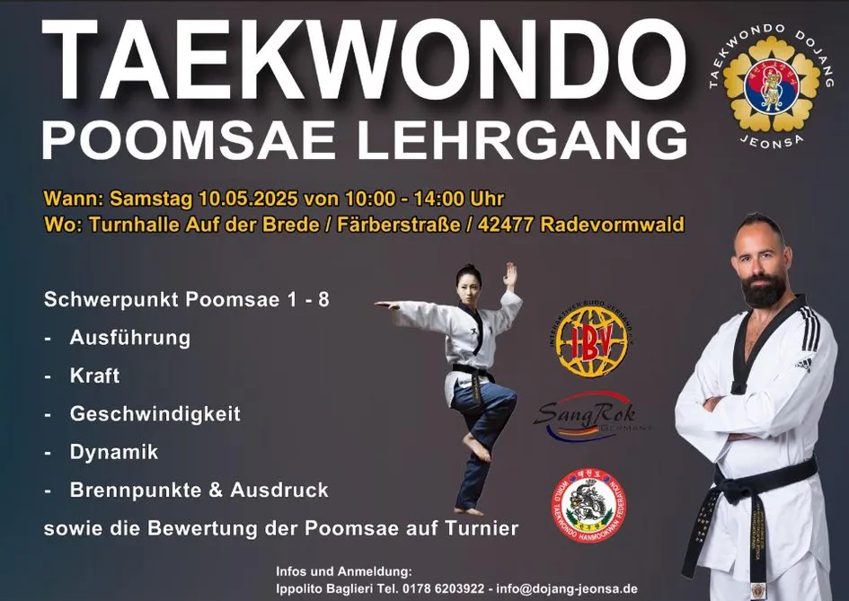 Taekwondo Poomsae Lehrgang am 10 Mai 2025 in Radevormwald