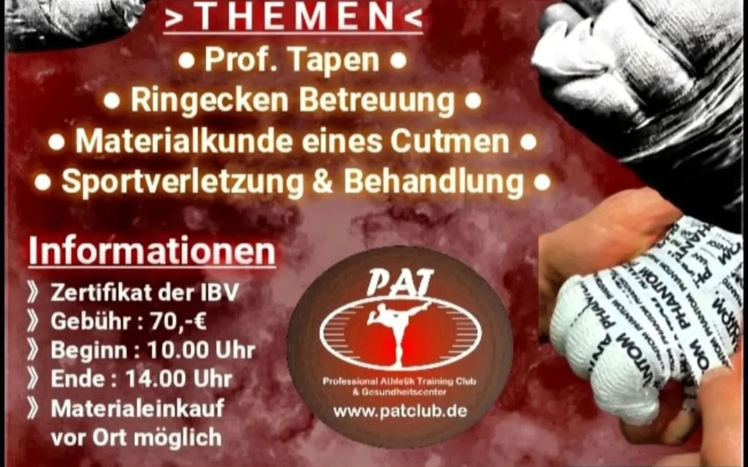 Taping – Cutmen – Cornermen Seminar am 21. Juni 2026 in Bielefeld