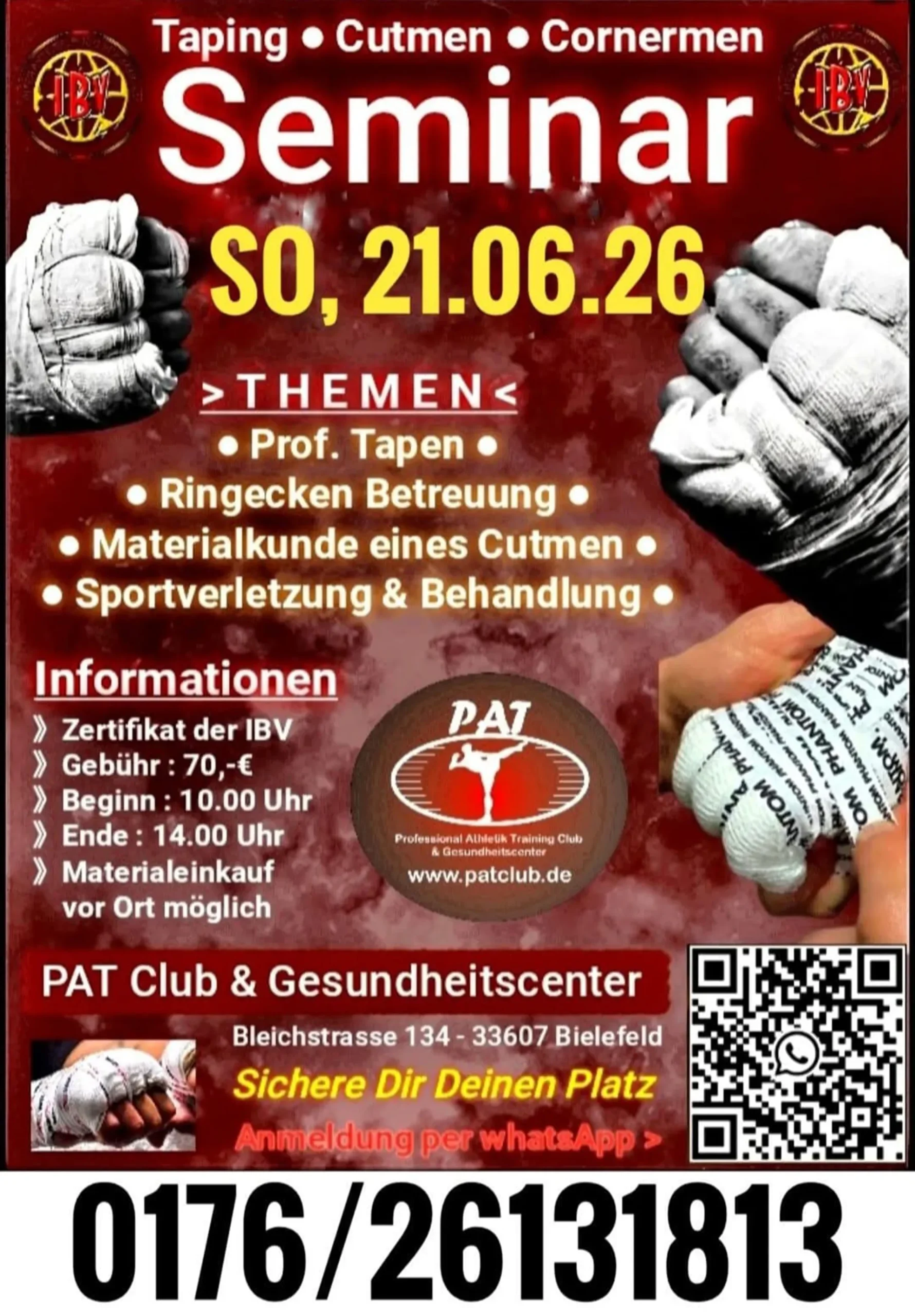 Taping - Cutmen - Cornermen Seminar